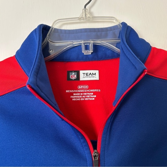 NFL Buffalo Bills Quarter Zip Fleece Pullover Blue Red Team Logo size Small - Picture 3 of 12